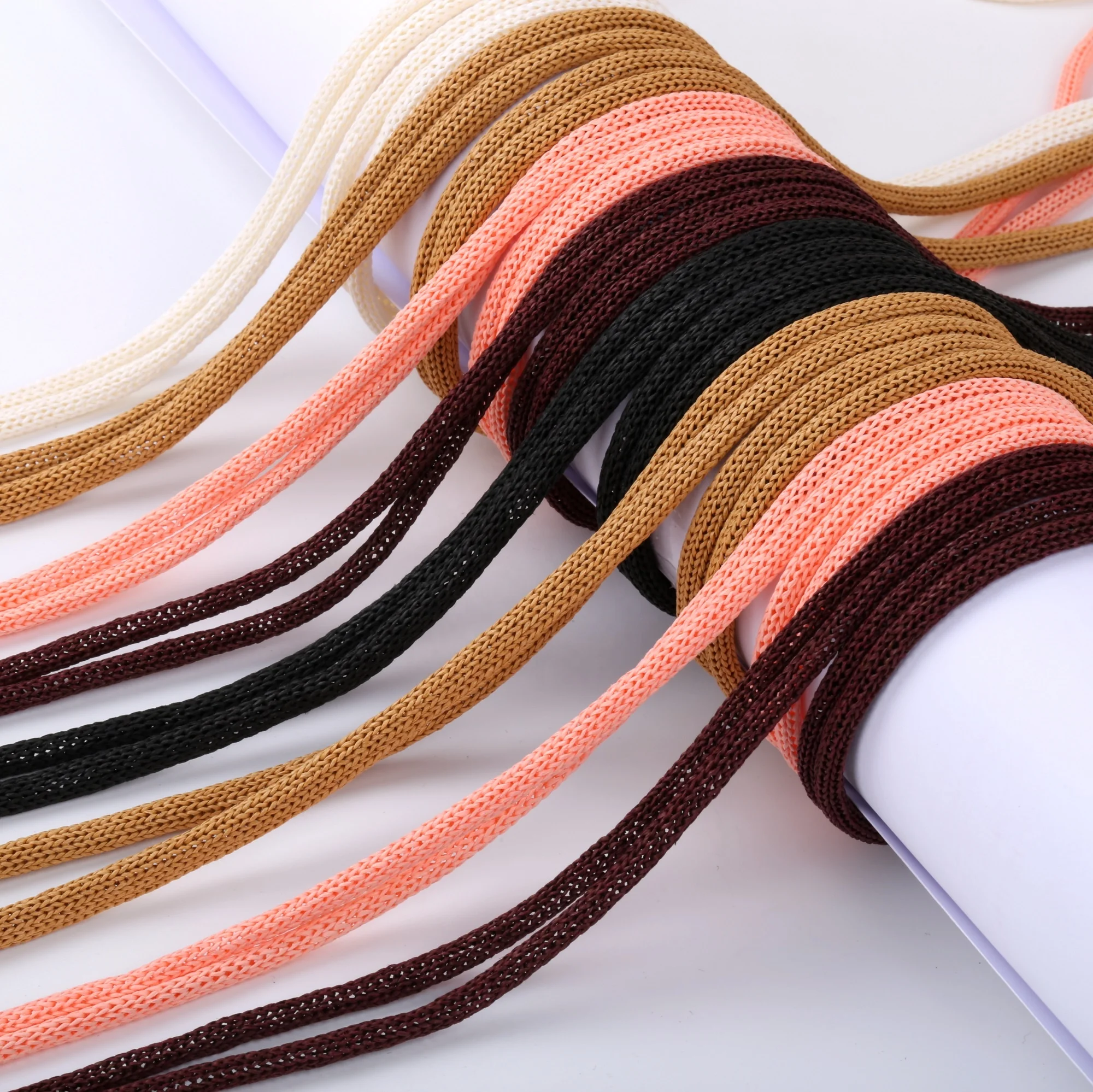 knitted paper rope for paper bag handle knitted paper cord of luxury shopping bag handle