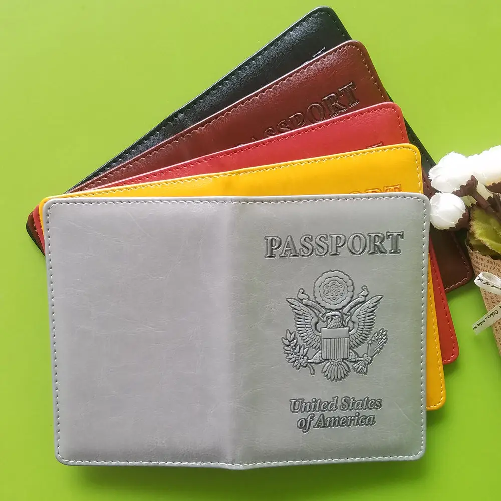 Wholesale PU leather embossed USA national emblem passport cover