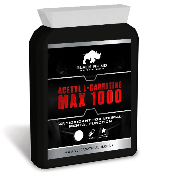 
Black Rhino Acetyl L-Carnitine 1000mg Amino Acid Sports Gym Supplement 