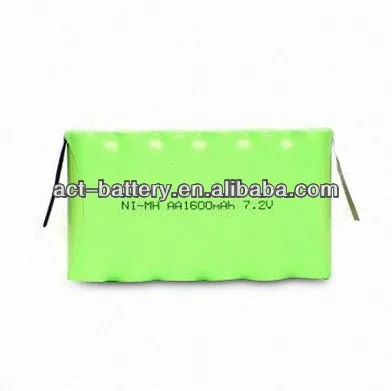 
rechargeable 1600mah aa 7.2v nimh battery pack 