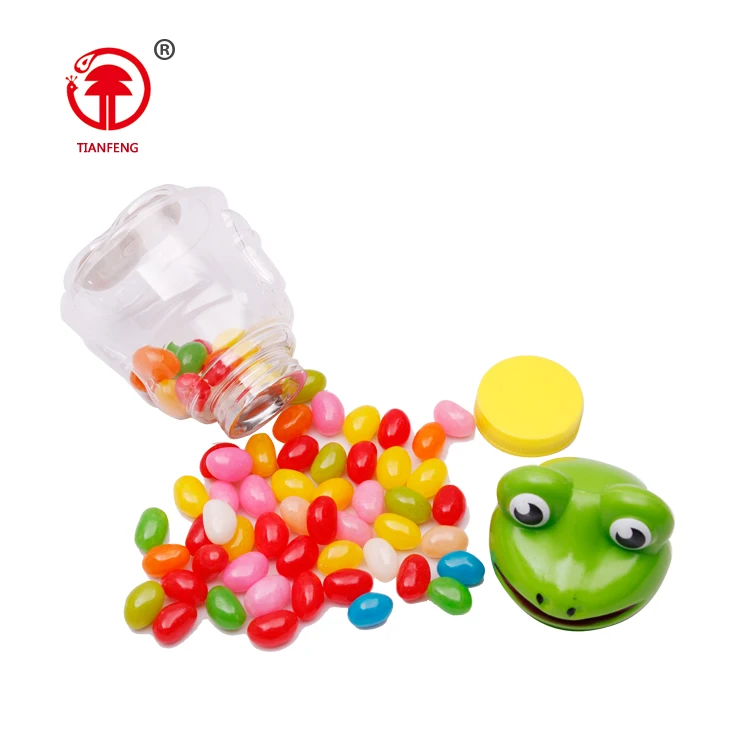 Chinese sweets wholesale coconut flavored candy jelly bean at low price for small frog shaped