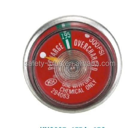 Bourdon tube type spring Pressure gauge for fire extinguisher