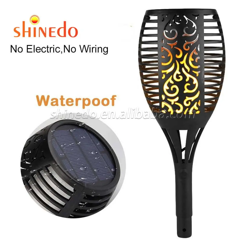 
Waterproof Three Modes 96LED Solar Fire Flickering Flame lamp Garden Torch Light 