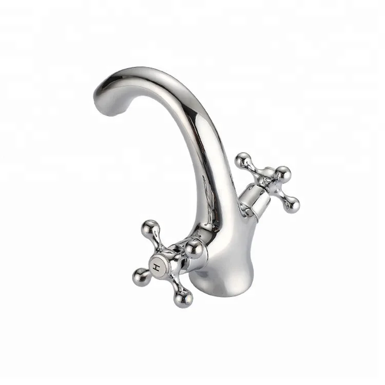 
Copper Body Two Handles Cold Hot Water Bathroom Basin Faucet 