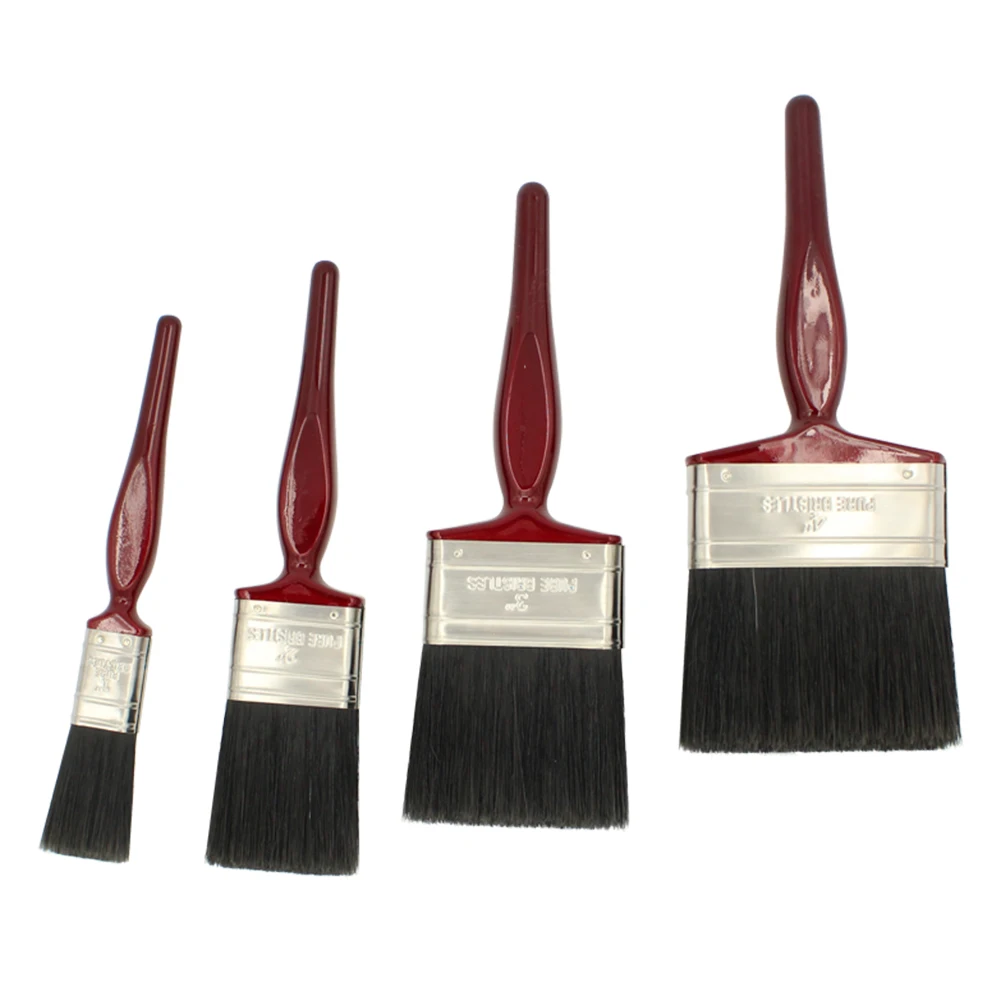 Custom Made 1 Inch Red Handle Bristle Paint Brush