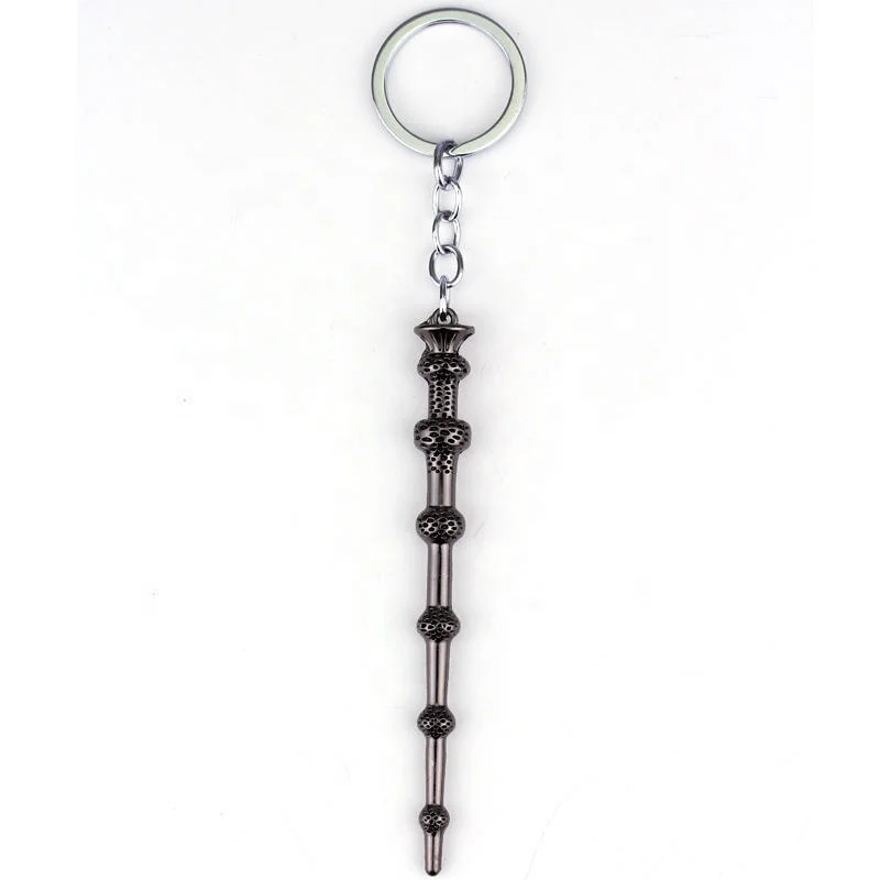 Hot Selling Metal Keychains Custom Magic Wand Keychain Stick Mace 3D Zinc Alloy Antique Keyring Same Kind of Famous Movie Weapon