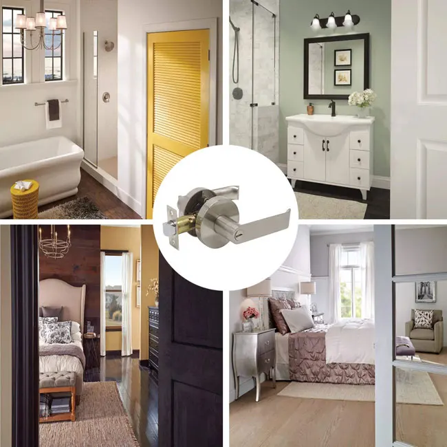 Safe Tubular Mechanism Double Sided Door Handle Lever Lock High Quality Privacy  Doors door handle locks