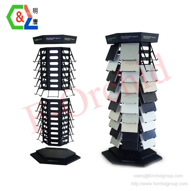 Hot sale metal stone sample display shelf tile display sliding rack  tile stone display