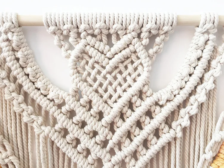 Богемный вязаный хлопковый макраме настенный гобелен ручной работы