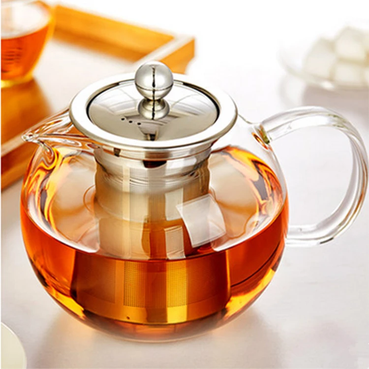 
Classic style pyrex glass teapot with filter 