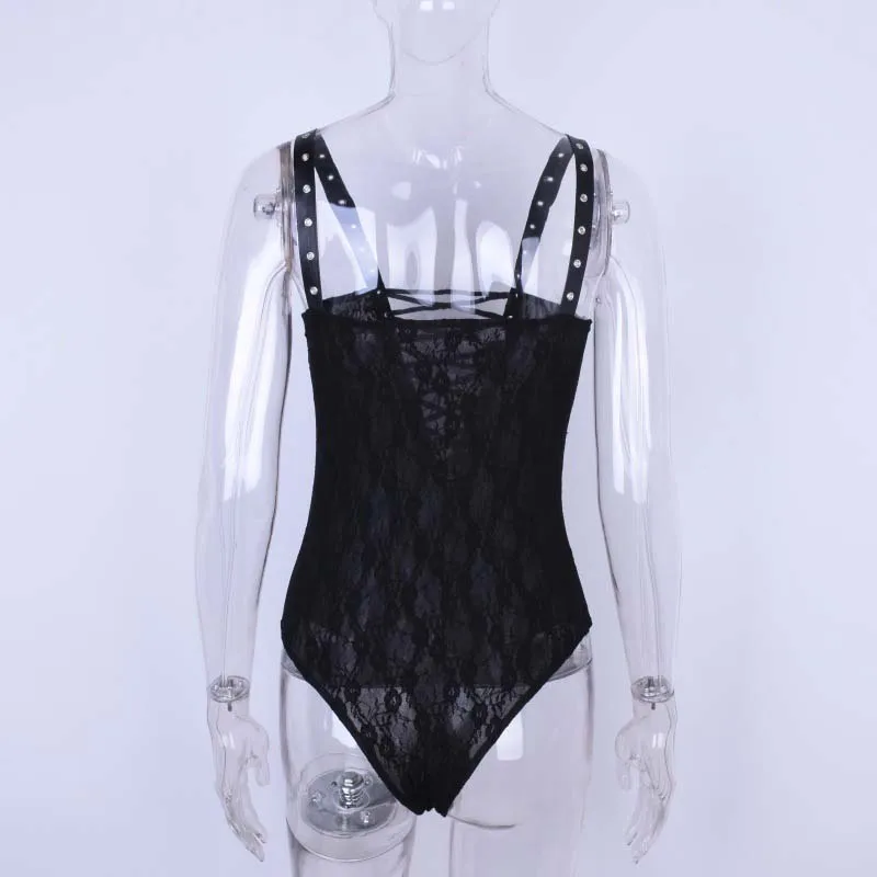 ladies cheap sexy bandages bodycon black lace bodysuits