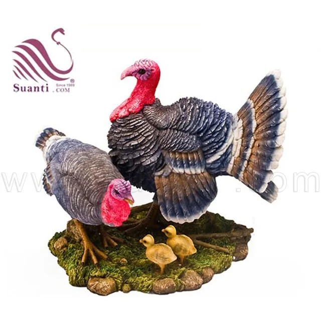 Unique 2018 Hand Painted Colorful PolyResin Statue Love Birds Mandarin Duck