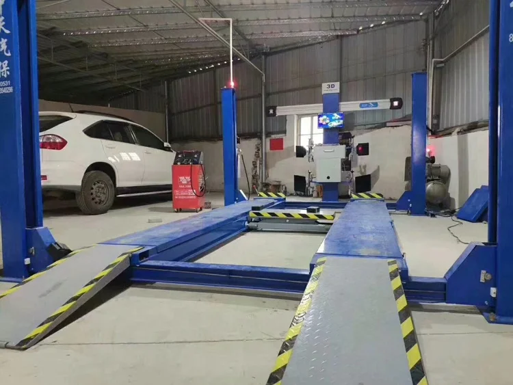 3D four-wheel alignerment machine use for vehicle positioning