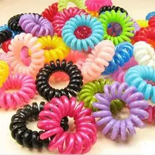 30 pçs/lote Fio Linha Telefónica Gum Elastic Cabelo Anel Styling Acessório Bandas Para Meninas Cores Doces Laço de Cabelo Corda Acessório