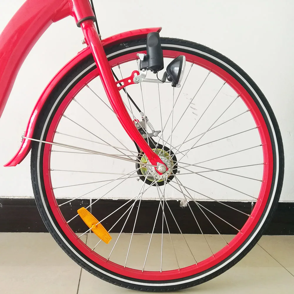 Aluminium alloy 6061 single speed 26 inch light dynamo share bike for public bicycle