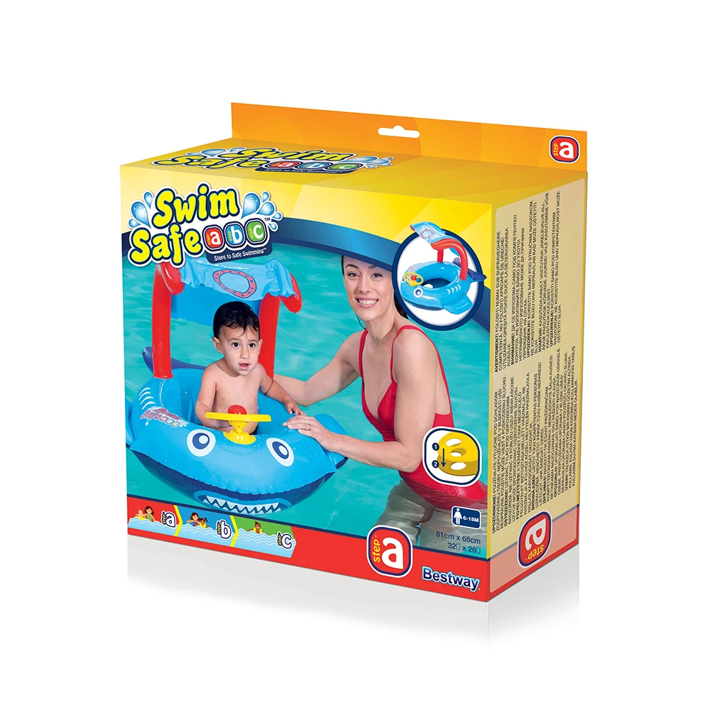 Bestway 34108 Inflatable Shark/Fish Baby Swim Seat Pool Float