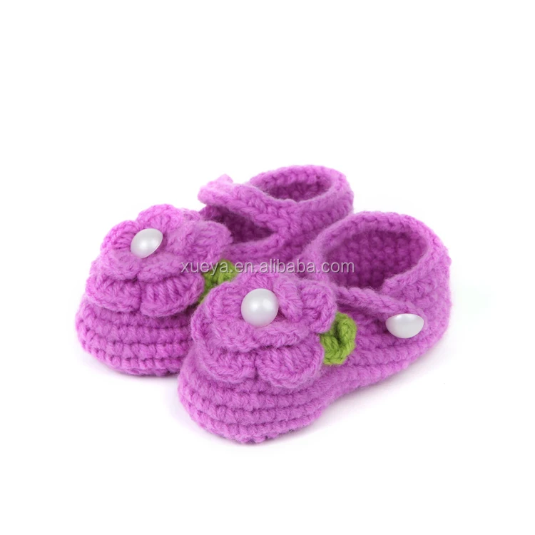 
Comfortable hot sale colorful handmade crochet funny baby shoes 