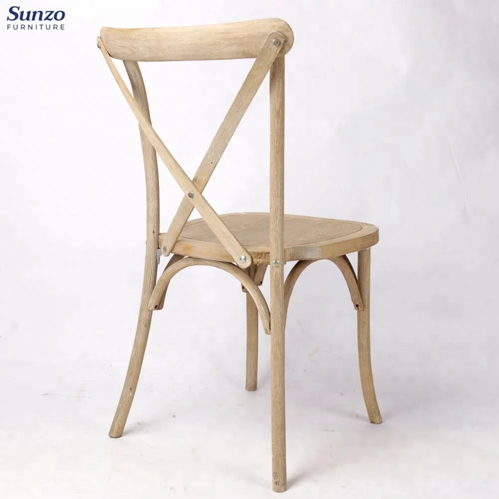 Wholesale Elegant Event Stackable Wood Cross Back Dining Chairs
