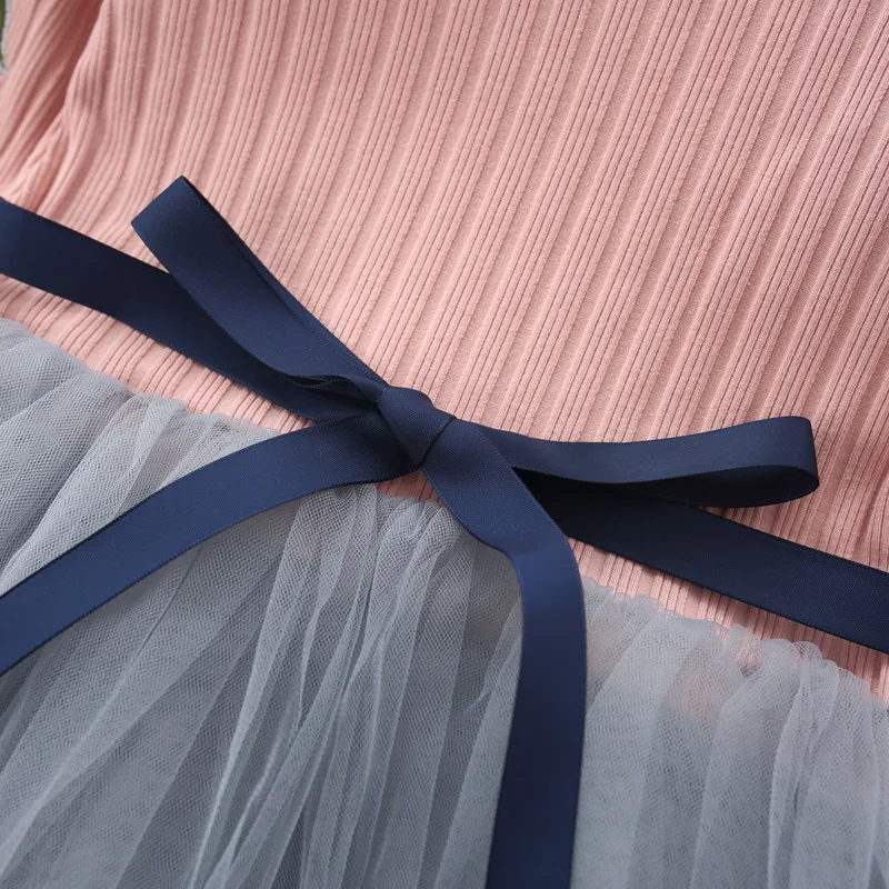 Hao Baby Children Lace Wear Autumn Girl Cotton Sleeveless Dress Kid Floral Princess Dress