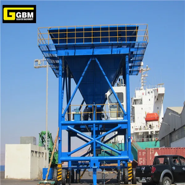 GBM port cement/chemical fertilizer/sand mobile hopper dock dust collector hopper