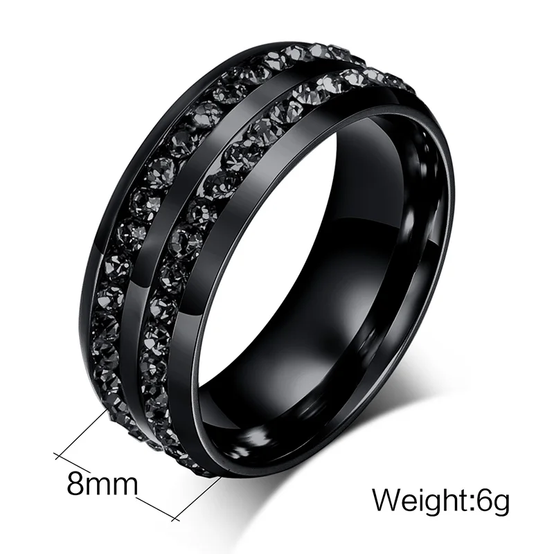 
Mens Wedding Bands Black Diamond Ring Jewelry Stainless Steel Fashion Rings 1-2 Days for Stock Order, 7-20 Days for Custom Order 