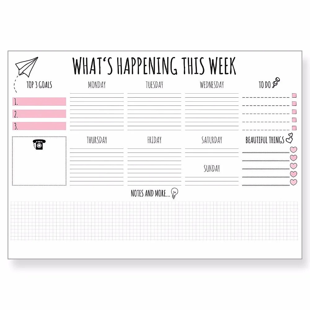 A4 Writing Custom Note Pad A4 Weekly Planner Agendas 2022 Planner