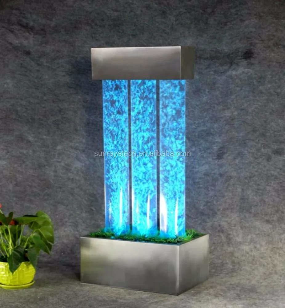 
LED Tabletop bubble column with stainless steel base decoration for ceremony holiday show banquet 