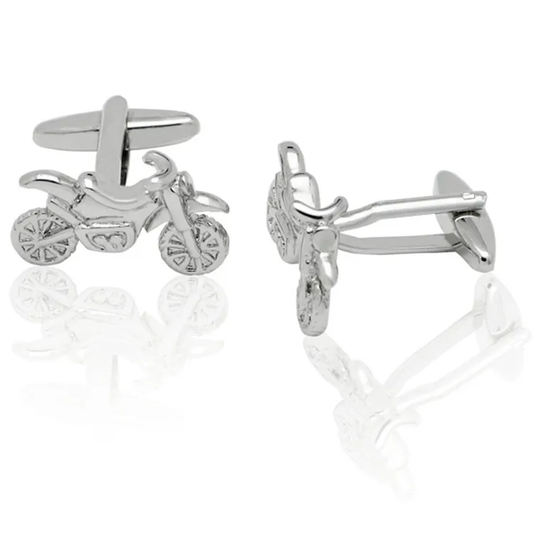 Cut Out Sliver Plated Sport Bicycle Cufflinks