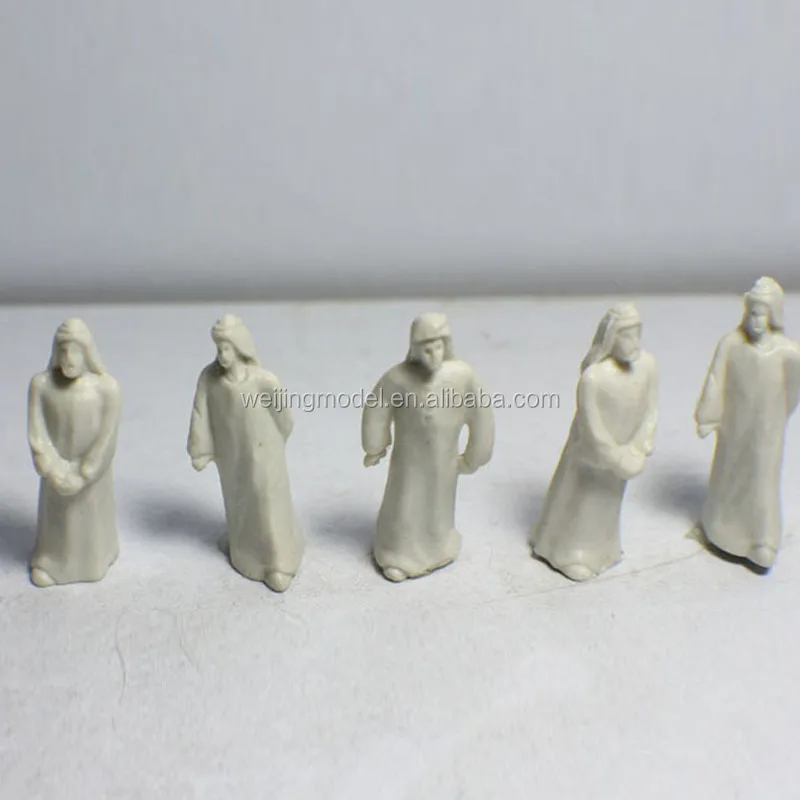 50 шт. O/HO Масштаб 1:75, модель, архитектурные неокрашенные белые уличные арабские фигурки для планировки поезда, ландшафта