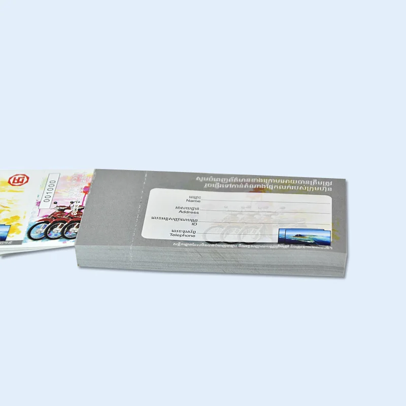 Custom anti counterfeiting paper eco products coupon with serial