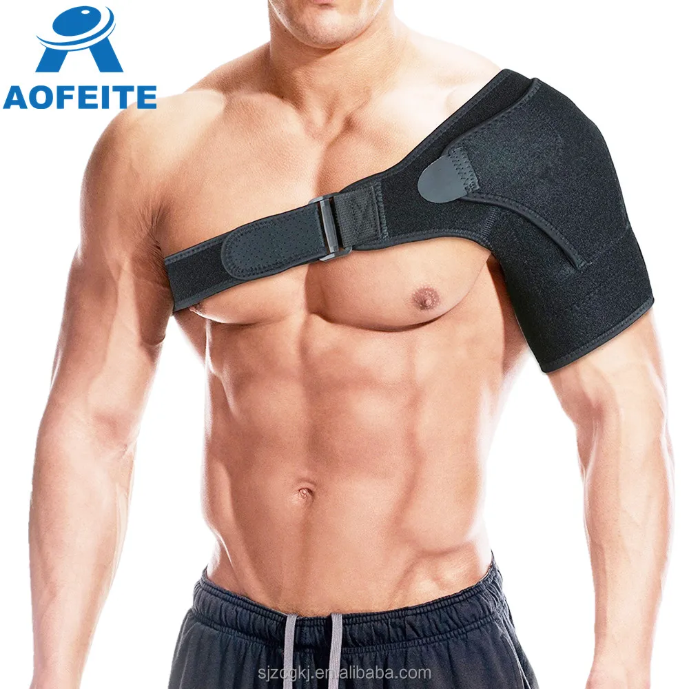 Двойной компрессионный Черный Неопреновый плечевой бандаж для спорта
