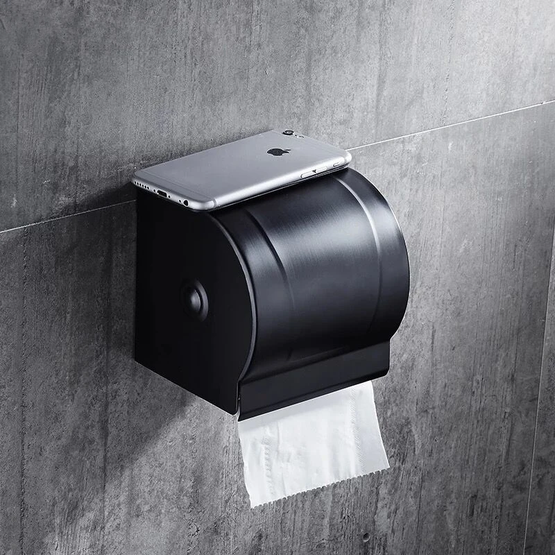 
Toilet paper holder tissue holder Aluminum bathroom toilet paper holder black lacquer 