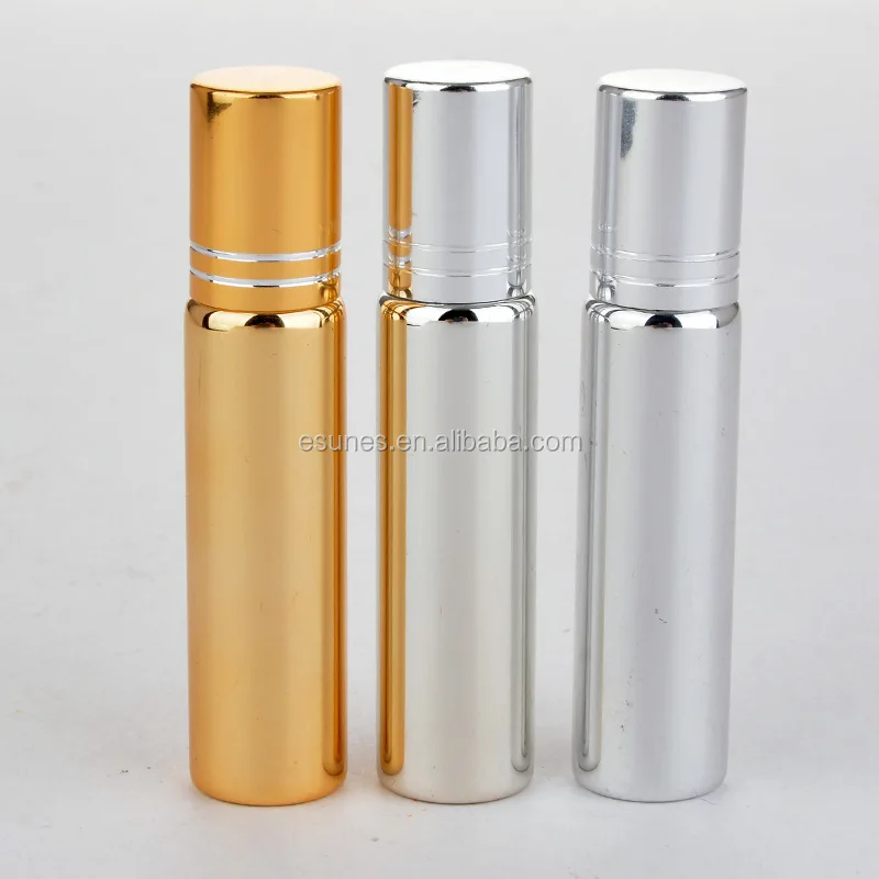 10ml Refillable Travel  UV Glass Essential Oil Roll on Bottle with stainless steel roller ball