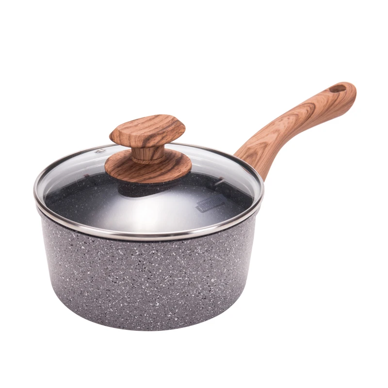 Кастрюля для соуса со стеклянной крышкой, кастрюля для супа, антипригарная Кастрюля, кастрюля с гранитным покрытием, кастрюли с бакелитовой ручкой