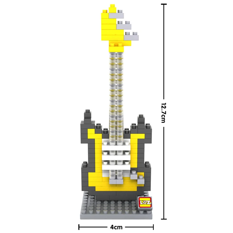 LOZ yellow electric guitar kids 3d enlighten building block toy