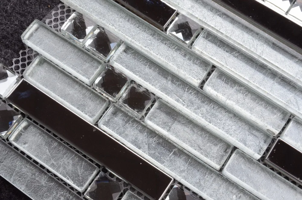 300X300MM Factory Wholesale Mosaic Glass Mirror Pure Color Wall Panel design colorful tile Glass Mosaic