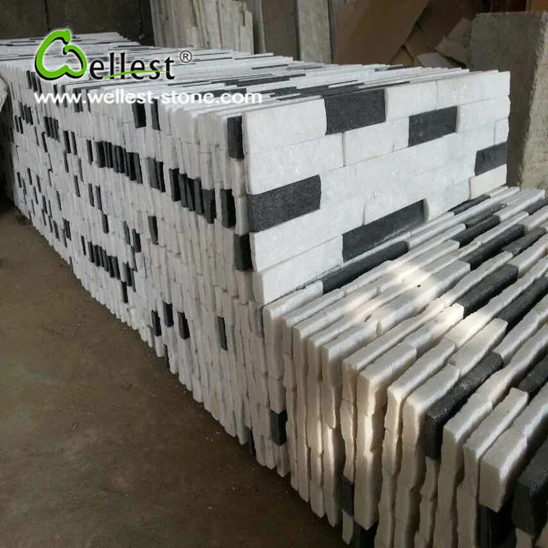 
Wellest Stone Wholesale White and Black Quartzite Nature Stone for Wall Decorative 