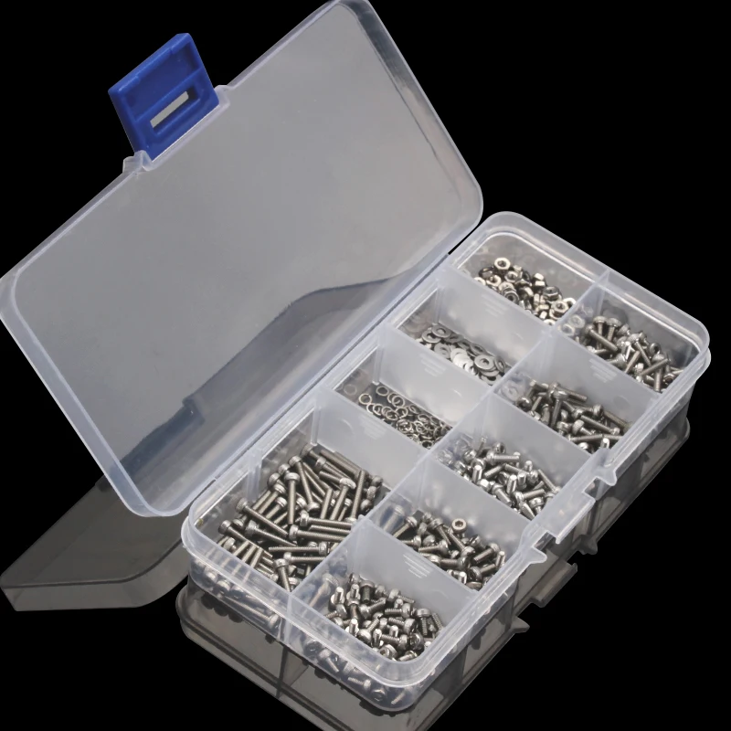 Urlwall Stainless Steel Hexagon Socket Head Cap Screws Hex Bolts Washer Nut Assortment Kit
