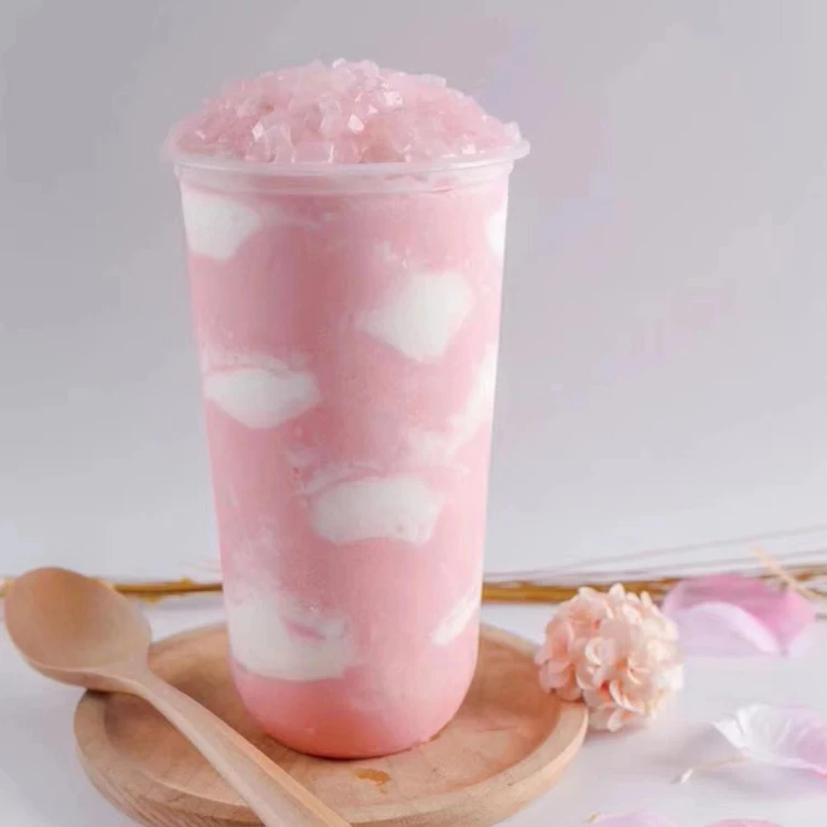 500ml 90 PP U Shape cup Clear Plastic Disposable  cups Boba Bubble Milk Tea Cups