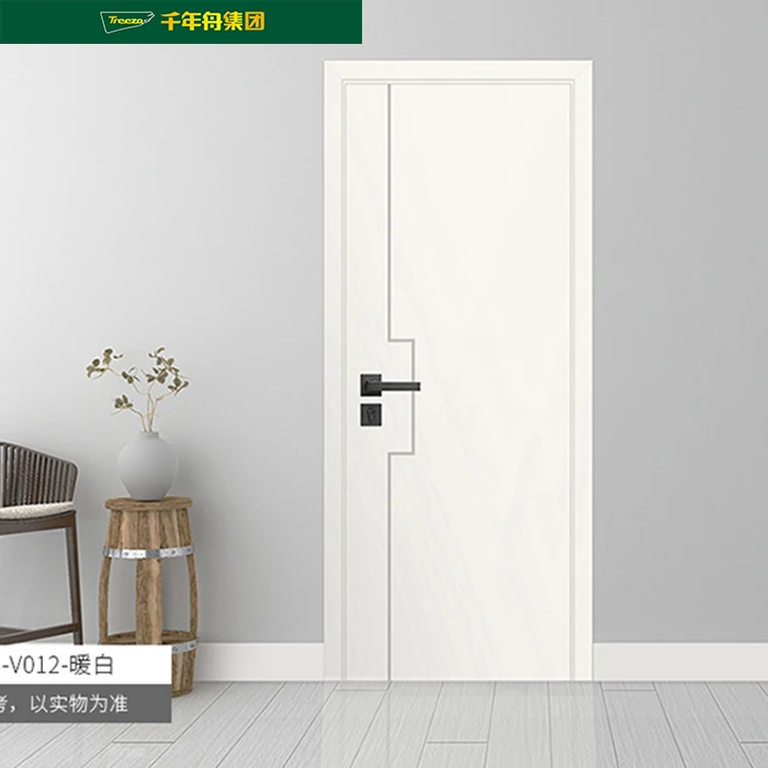 Hot Sale Factory Price Single Internal Hotel Bedroom Bathroom Simple Teak Plywood Solid Wood Interior Entry Lacquer Door Modern