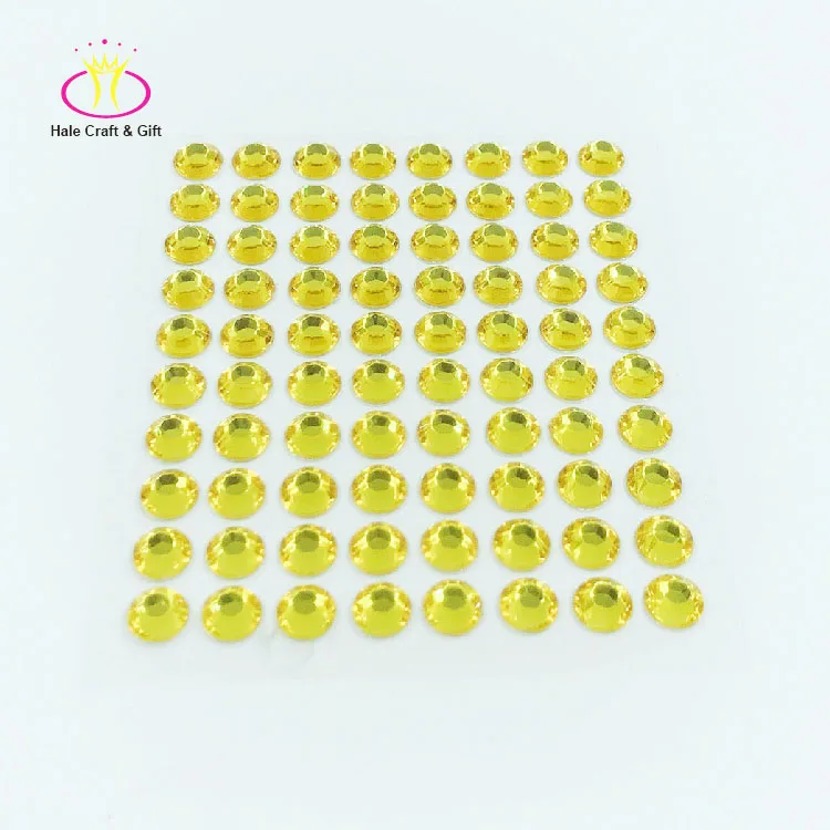 Crazy Selling Adhesive Bling Peel Off Green Acrylic Crystals Beads Rhinestone Sticker Sheets