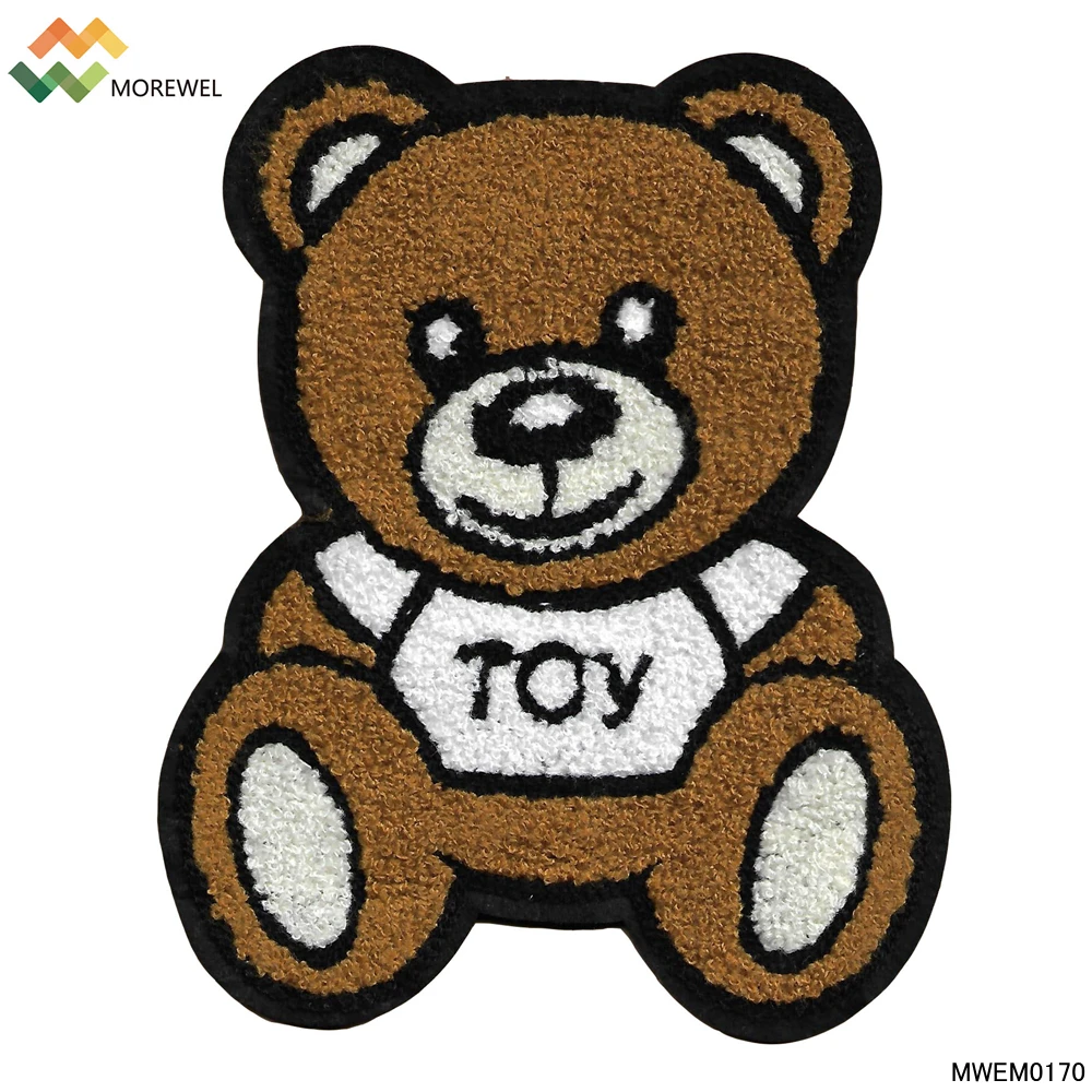 Wholesale chenille patch towel embroidered patches bear design