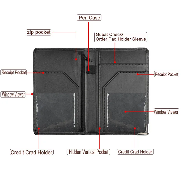 Guest Check Book Deluxe Server Wallet for Restaurant