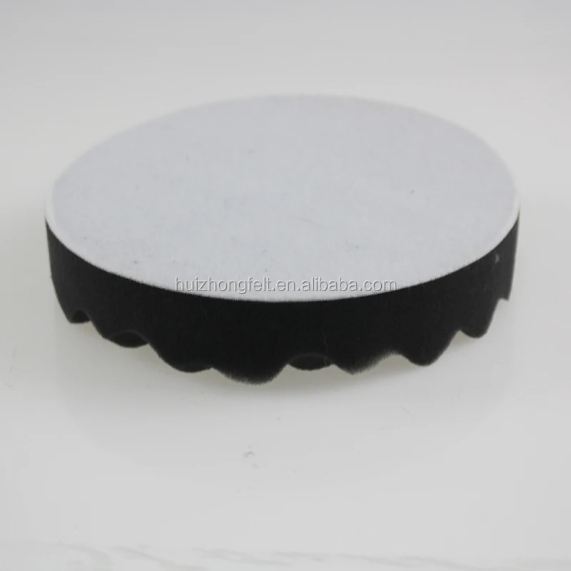 custom 3/4/5/6/7/8 inch self adhesive car wax polishing flat or wave sponge polishing pad buffing wheel