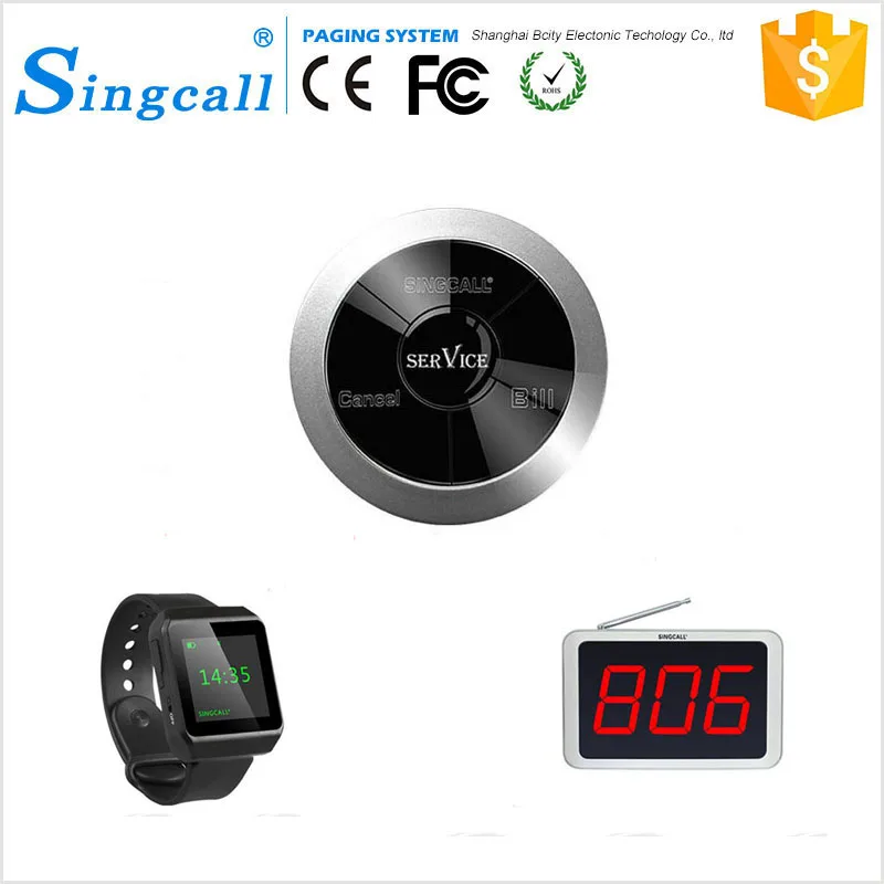 Оптовая Настольный Электронный Колокол Системы Беспроводного Пейджера для Ресторана