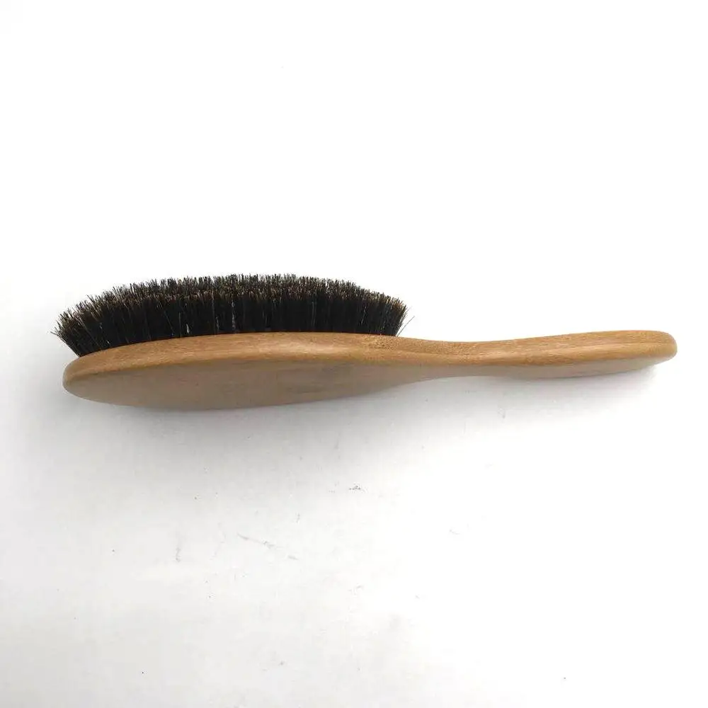 custom box Bamboo material brush comb with nylon mixed boar bristle hair comb set boar hair brush with nylon pins brushes