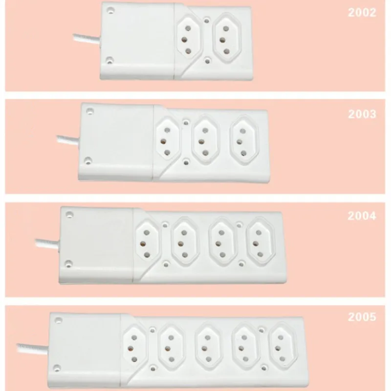 Сетевая розетка бразильского типа, сетевая лента бразильского типа, 2-5 каналов, розетка с переключателем