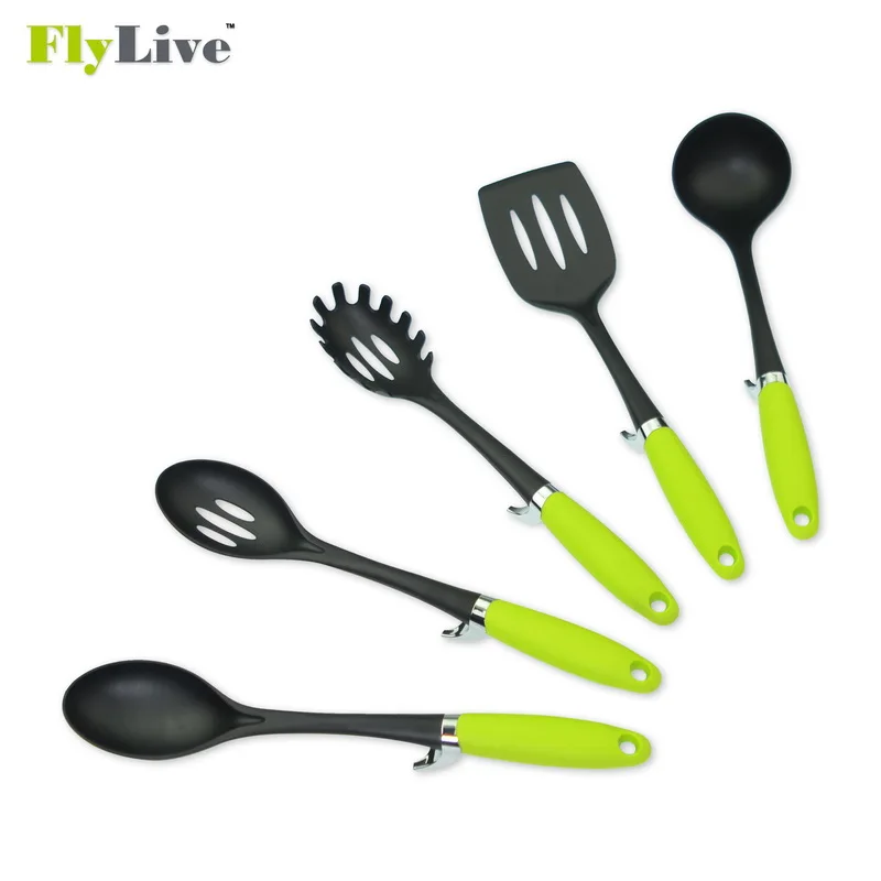 
Hot sale 9pcs Kitchen Tool Set Curve Crock Nonslip Ergonomic Handles Nonstick Cookware 