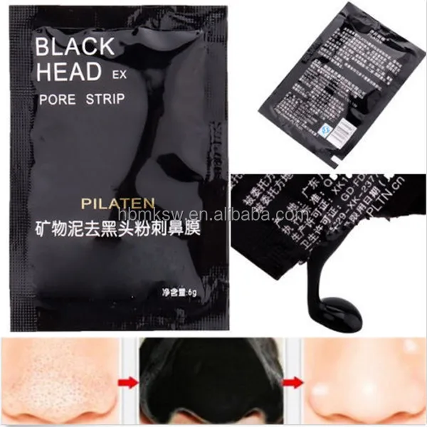 PILATEN Facial Mineral Mud Nose Strips Blackhead Remover black Mask