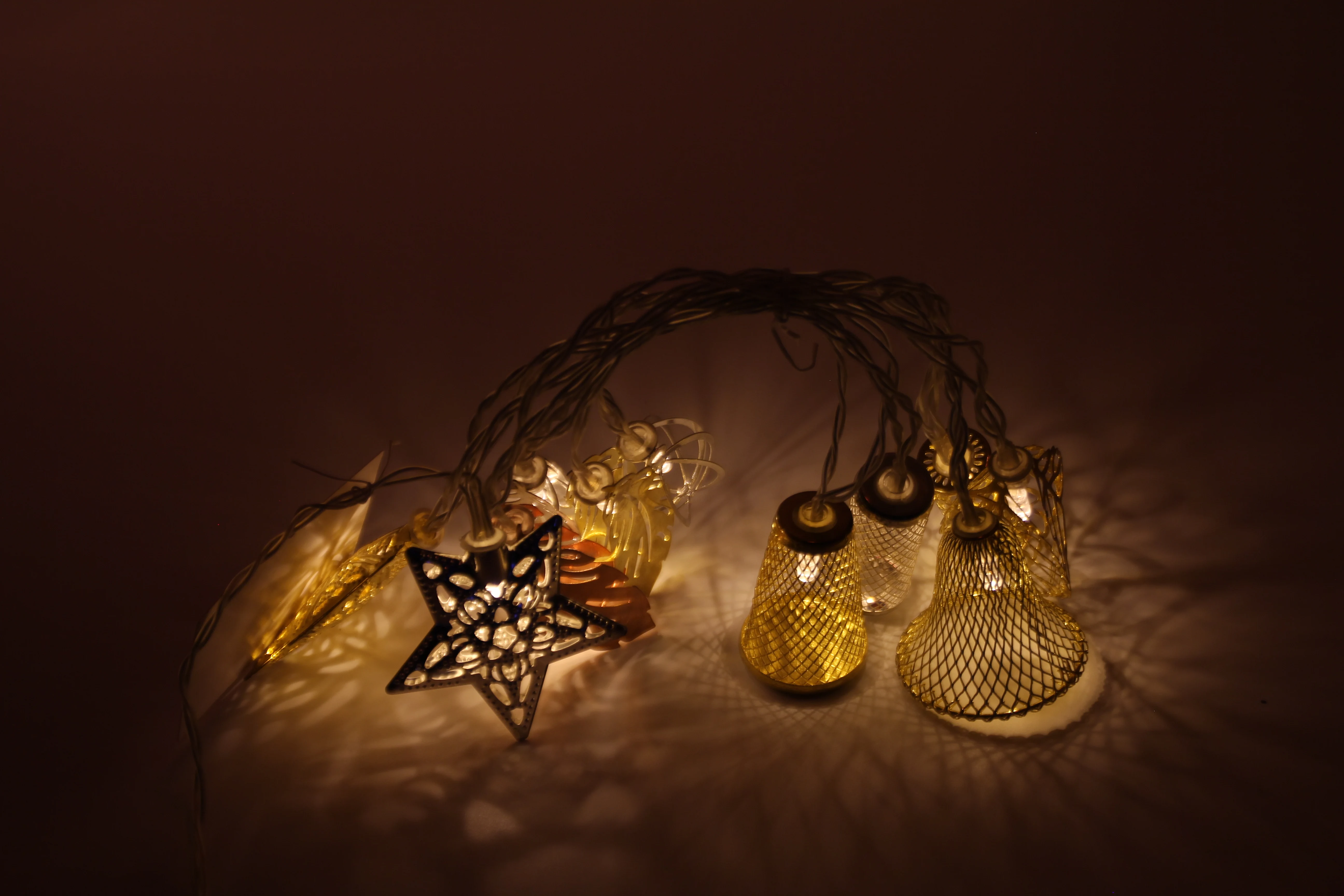 Colorful battery powered bell christmas tree holiday decoration led string light